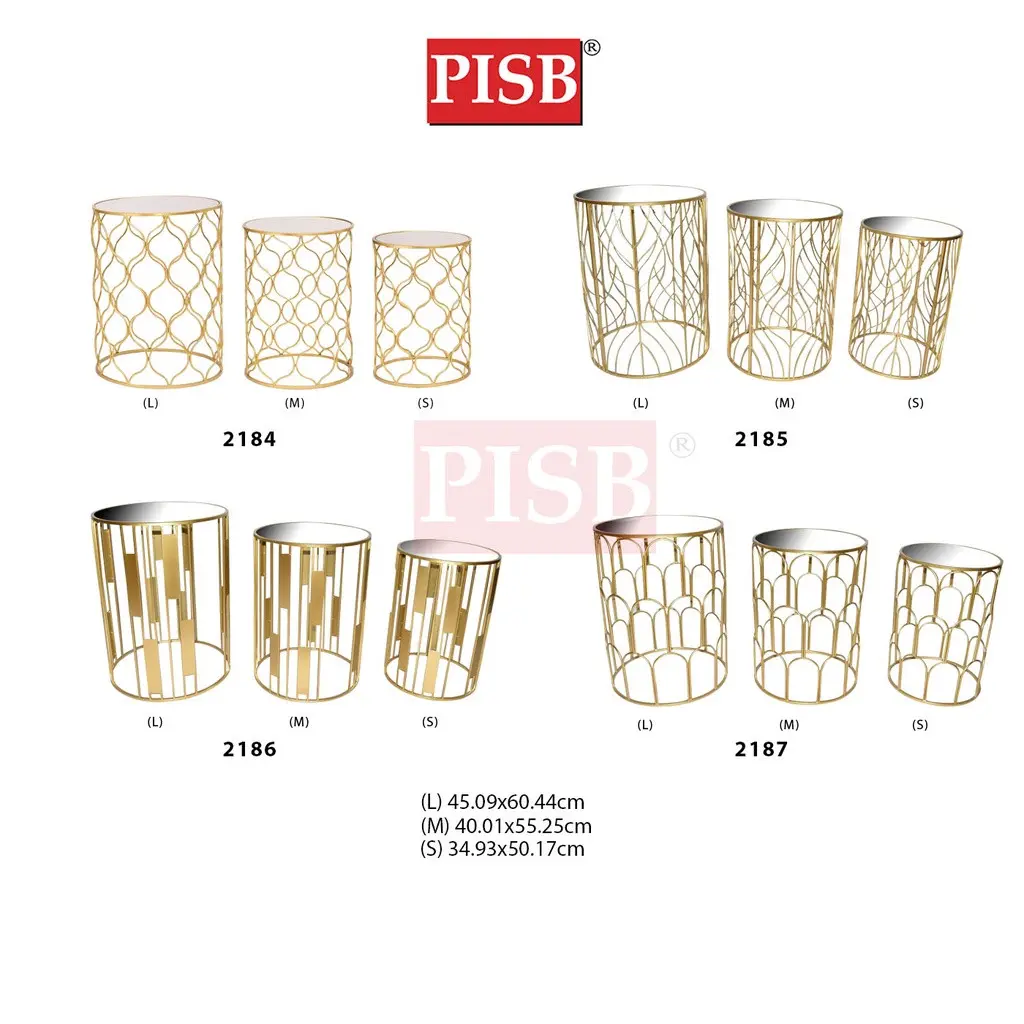 2184-87 3 Sizes Mirrored Round Console Table