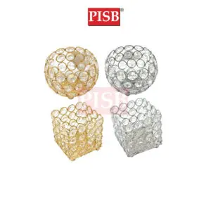 1042/43 Round Square Crystal Candle Holder Stand