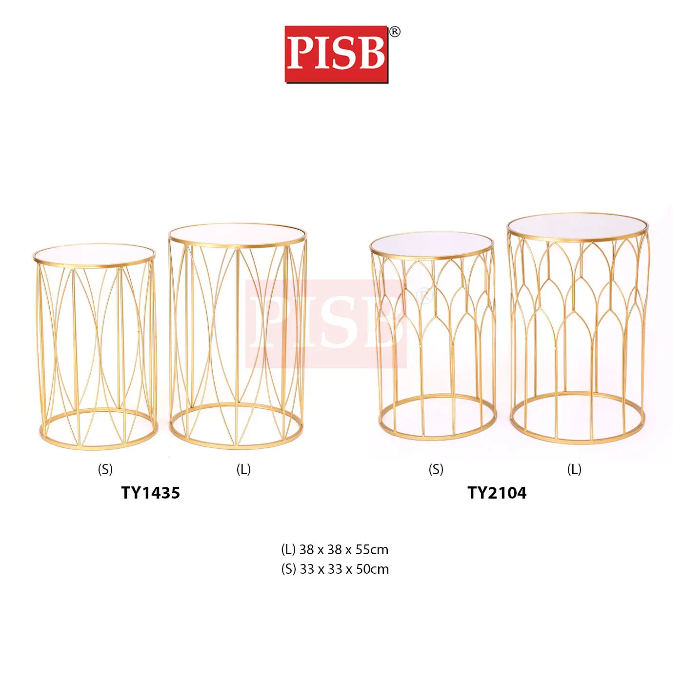 TY1435/2104 Mirrored Round Console Table