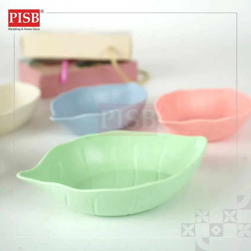 0479(100PCS) Mini Wheat Straw Sauce Plate Seasoning Plate Dish Dipping Bowls Mini Piring Sos Kicap Doorgift Souvenir Set - Image 4