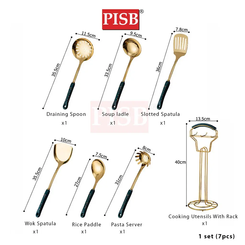 WD1167 7pcs Premium Kitchen Cookware Spatula Spoon Accessories Peralatan Dapur Senduk Kitchen Utensils Set Cooking Tools - Image 3