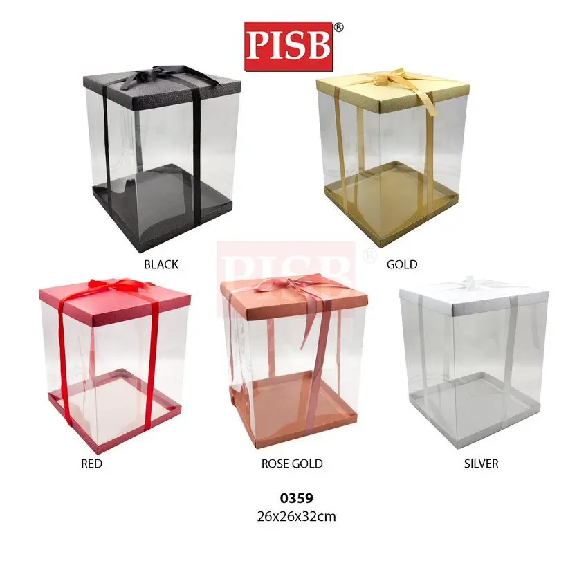 0329/30/59/60 PVC Glitter Cake Box Gift Box With Ribbon - Image 5