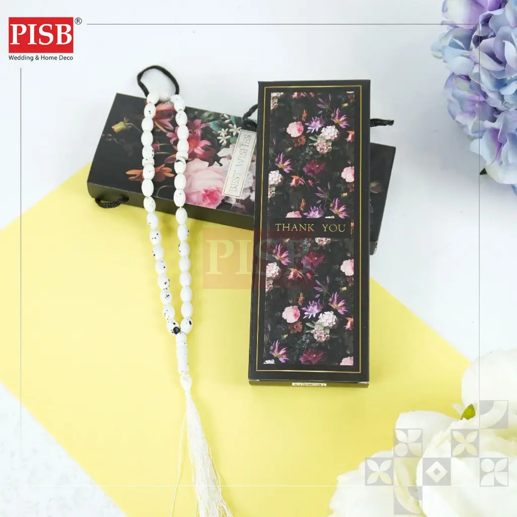 0482(20Pcs/Bundle)Flower Printed Spoon Fork Tasbih Souvenir Door Gift Set With Handle Sudu Garfu Tasbih Wedding Doorgift - Image 5