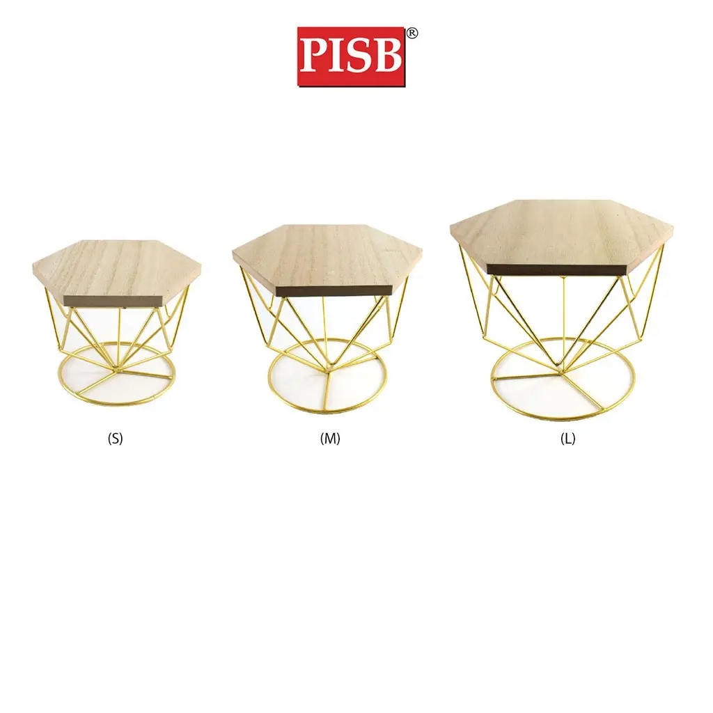 TP1023/24/25 Cubic Gold Wire Stand Wooden Top Gift Stand / Dulang Hantaran Perkahwinan