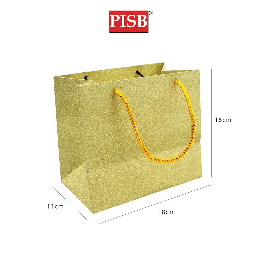 R050323 18*11*16CM Medium Glitter Paper Bag (10Pcs/Pkt) - Image 2