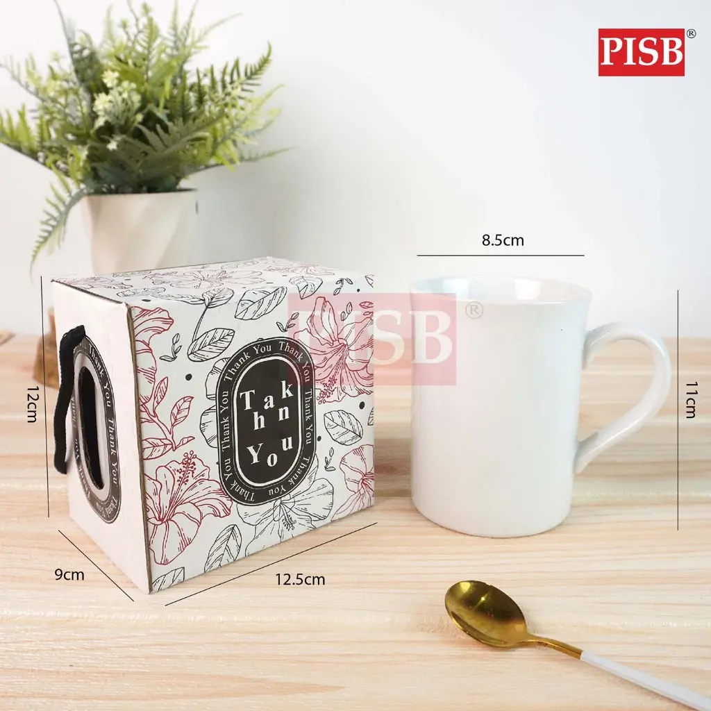 2307 (6Pcs/Pkt) Ceramic Mug With Flower Printed Handle Box/Set Doorgift Souvenir Mug Cawan Murah/Wedding Gift Mug - Image 6