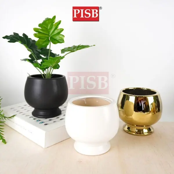 7097/98 White/Black/Gold Ceramic Vase Tree Flower Pot Pasu Seramik Pasu Bunga Bonsai High Quality Vase Home Decor Vase