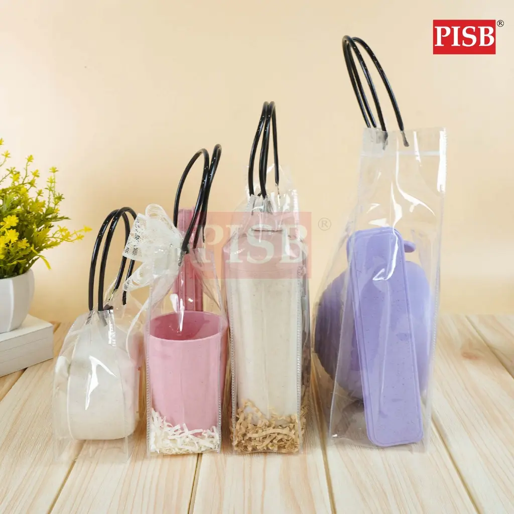 2132-35 (10Pcs/Pkt) Transparent Bag With Button Goodies Bag Wedding Plastic Doorgift Bag Beg Goodies Wedding Gift Bag - Image 9