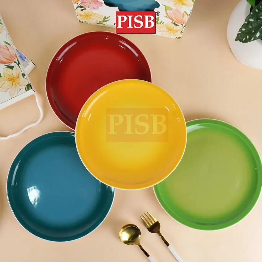 2128 (4Pcs/Pkt) 8"Ceramic Plate With Flower Handle Box / Set Doorgift Souvenir Pinggan Piring Murah / Wedding Gift Plate - Image 2