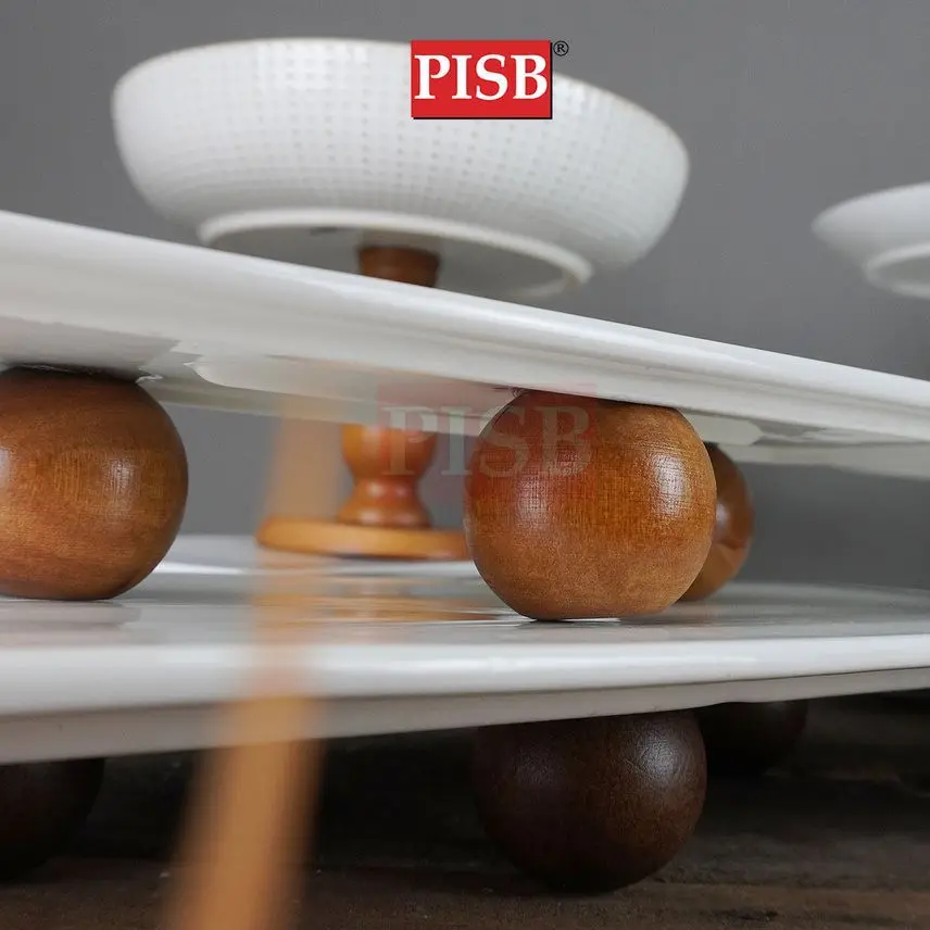 1220-1226 Ceramic Cake Stand Fruits Dessert Display Plate Gift Tray Dulang Hantaran Perkahwinan - Image 4