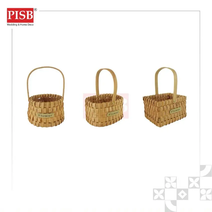 1112-14 Rattan Basket With Handle Bakul Buah Bakul Hamper Bakul Hantaran Bakul Anyaman Rotan Picnic Basket Flower Basket