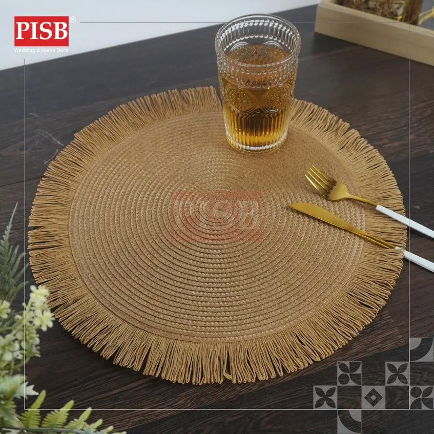 2018-2019 Braided Style Round Placemat Dining Table Mat Washable Non Slip Kitchen Tableware Placemat Pelapik Alas Meja - Image 3