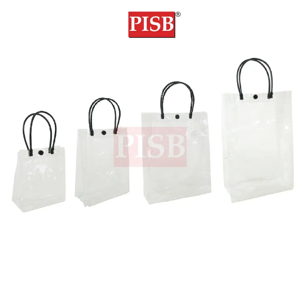 2132-35 (10Pcs/Pkt) Transparent Bag With Button Goodies Bag Wedding Plastic Doorgift Bag Beg Goodies Wedding Gift Bag
