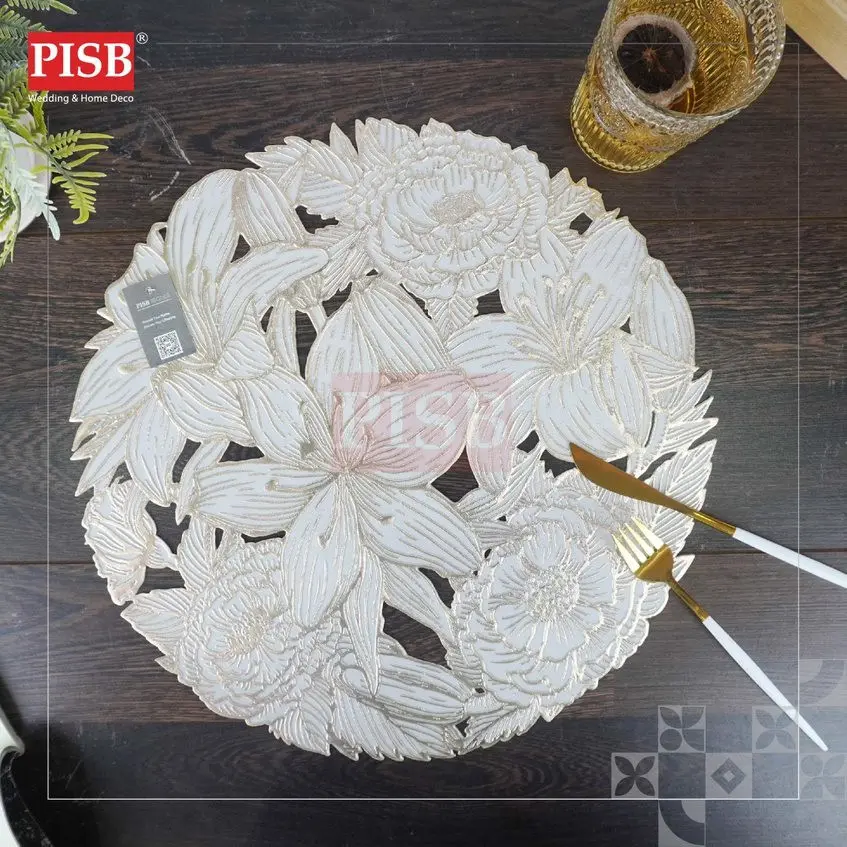 2008-2014 Goldish Flower Design Placemat Dining Table Mat Washable Non Slip Kitchen Tableware Placemat Pelapik Alas Meja - Image 2