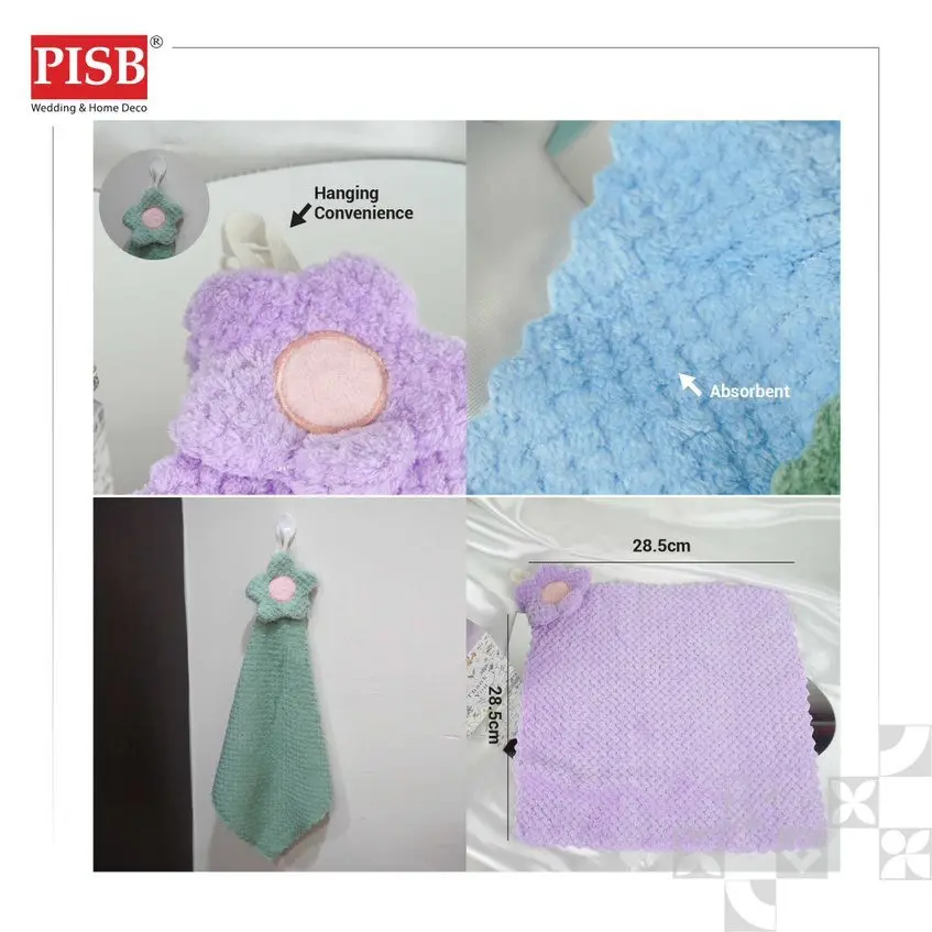 2136 (10Pcs/Pkt) Souvenir Hand Towel Kitchen Hanging Towel With Gift Box Sapu Tangan Tuala Tangan Doorgift Souvenir - Image 2