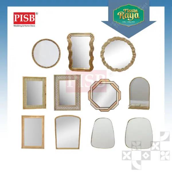 1192-1202 Mirror Wall Art Decor / Cermin Hiasan Dinding / Cermin Bilik Air / Cermin Hiasan Rumah / Home Decor