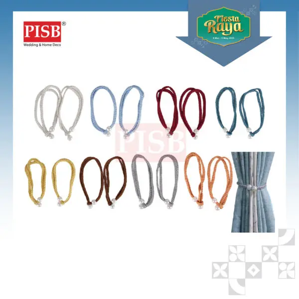 0896 Adjustable Ball Curtain Tieback Curtain Decoration Pengikat Langsir (2Pcs/Pkt)