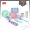 2401-10Wheat Straw Tableware Cutlery Set Sudu Garfu Mangkuk Pinggan Cawan Doorgift Souvenir Perkahwinan Wedding Doorgift