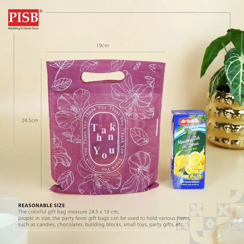 7177/79 (10Pcs/Pkt) Non Woven Bag Doorgift Bag Goodies Bag Doorgift Murah Goodies Kahwin Borong Wedding Gift Bag - Image 5