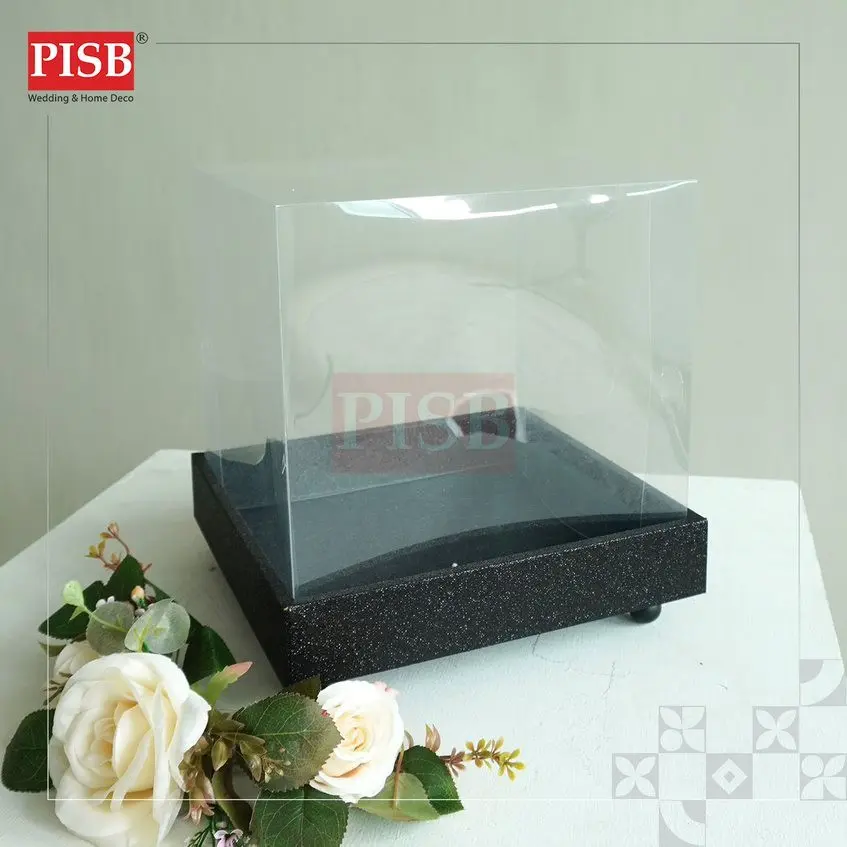 1092/93 Glitter Mirror PVC Box Tray Kotak Hantaran Transparent Jernih Dulang Hantaran Perkahwinan Wedding Gift Tray - Image 2