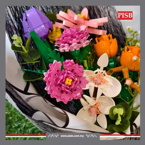 2001 Flower Bricks DIY Plant Series Building Block Bunga Bricks Flower Bricks Puzzle Assembly Block Toy Decoration Gifts