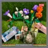 2001 Flower Bricks DIY Plant Series Building Block Bunga Bricks Flower Bricks Puzzle Assembly Block Toy Decoration Gifts