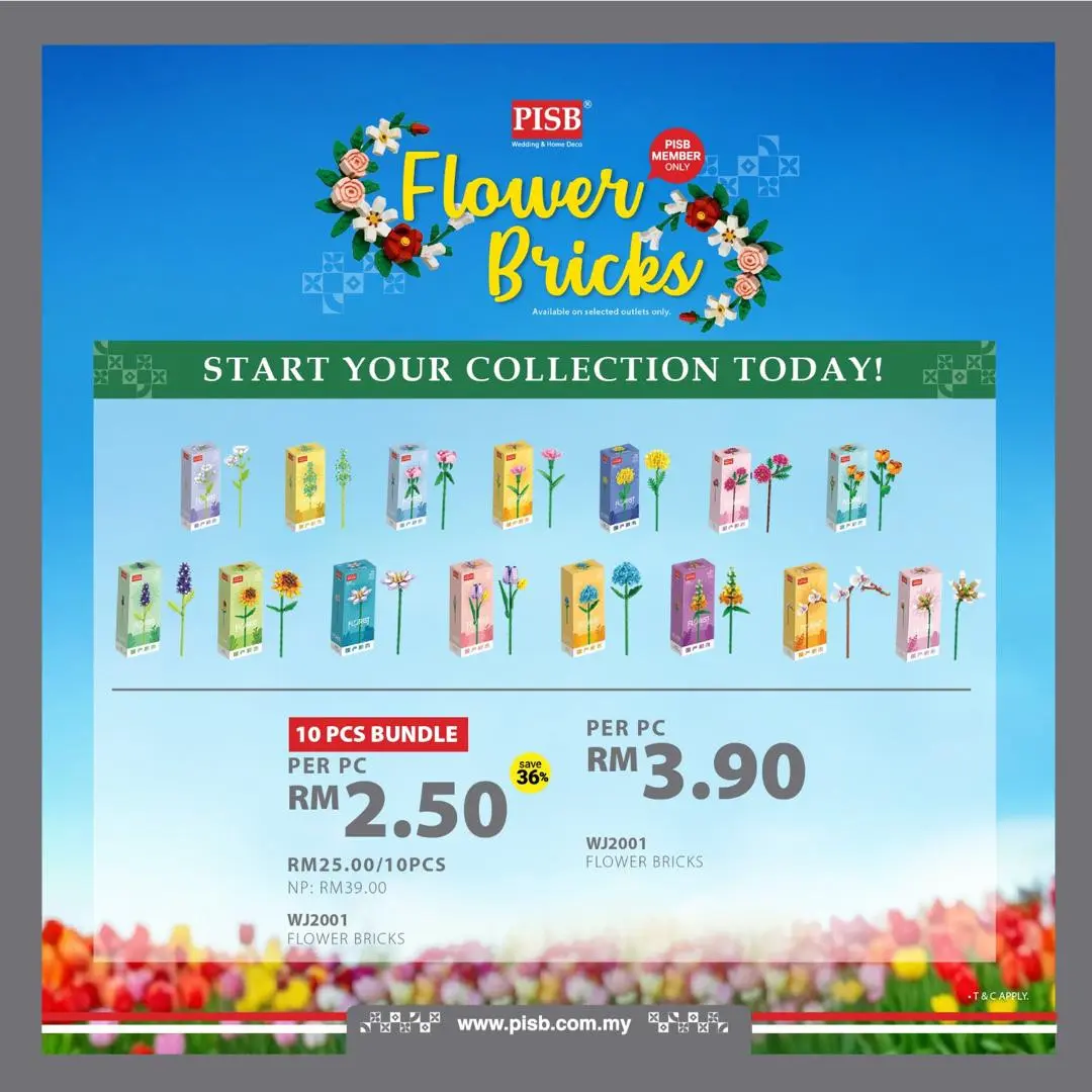 2001 Flower Bricks DIY Plant Series Building Block Bunga Bricks Flower Bricks Puzzle Assembly Block Toy Decoration Gifts - Image 3