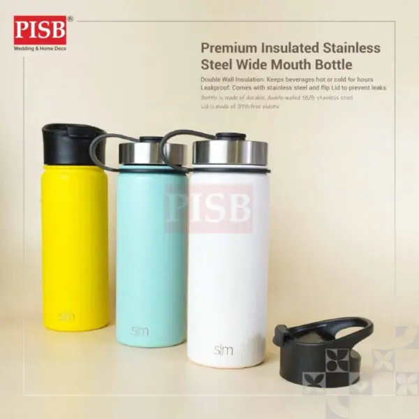 2418 530ML Double Lid Insulated Tumbler Water Bottle Travel Tumbler Thermos Botol Air Portable WaterBottle