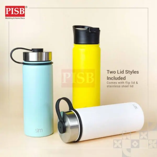 2418 530ML Double Lid Insulated Tumbler Water Bottle Travel Tumbler Thermos Botol Air Portable WaterBottle