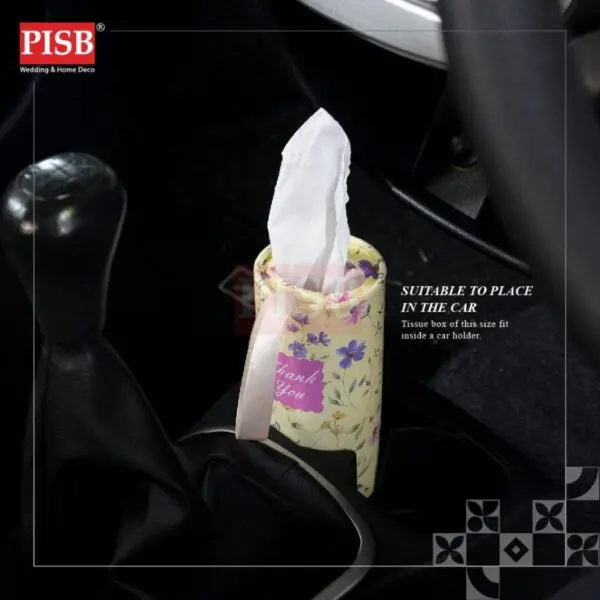 2148-50 (1PCS) Souvenir Floral Batik Car Tissue Facial Tissue Cylinder Tissue Box Tisu Kereta Tisu Kotak Doorgift Tisu