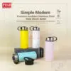 2418 530ML Double Lid Insulated Tumbler Water Bottle Travel Tumbler Thermos Botol Air Portable WaterBottle