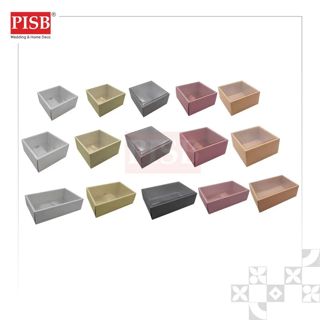 0373-75 Glitter PVC Box Souvenir Box Kotak Hantaran Transparent Kotak Mas Kahwin Kotak Kek Birthday Gift Box Wedding Box