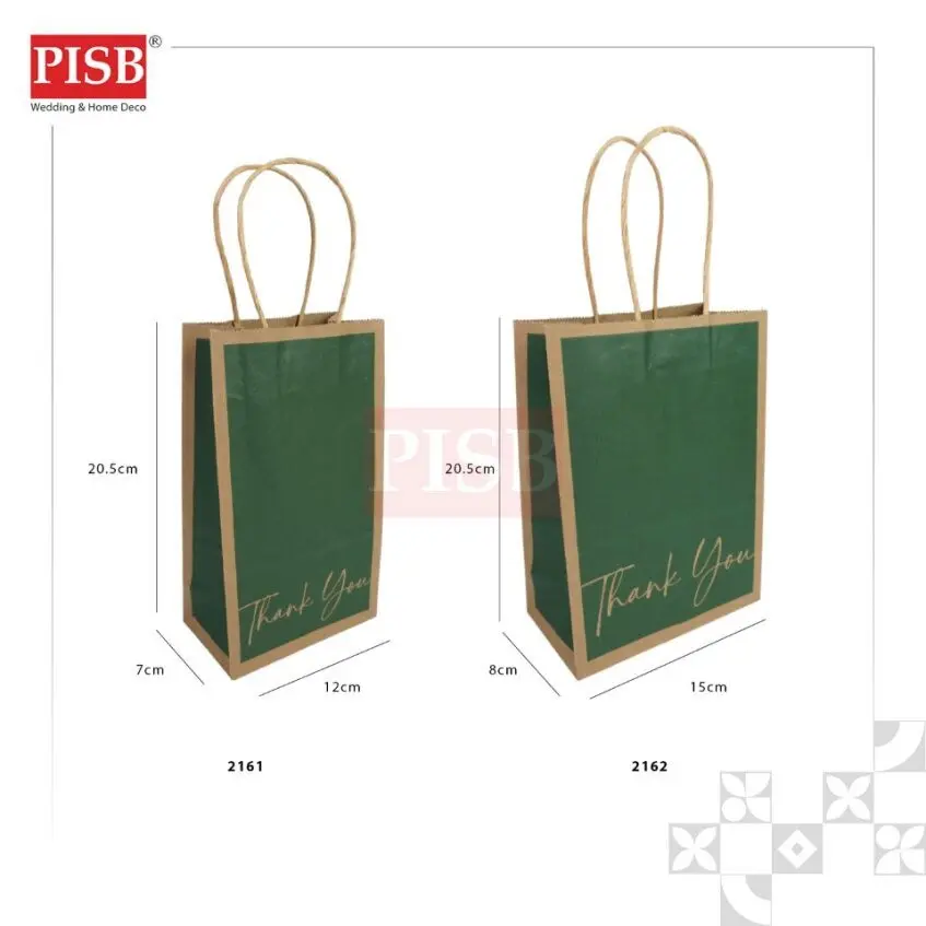 2161/62(10Pcs/Pkt)Thank You Design Paper Bag Shopping Bag Gift Bag Retail Bag Color Kraft Paper Bag Wedding Birthday Bag - Image 2