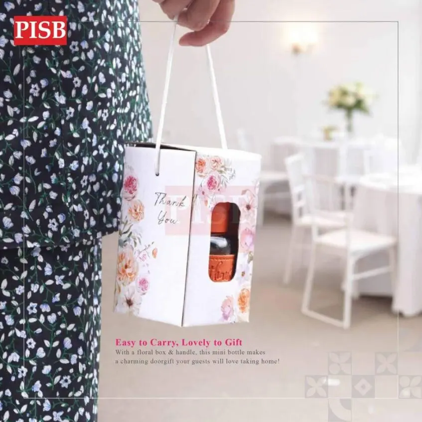 2147 (72Pcs/Ctn) 300ML Mini Bottle Souvenir With Floral Printed Handle Box Doorgift Mini Botol Cawan Air Bekas Kaca Mini - Image 5