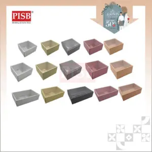 0373-75 Glitter PVC Box Souvenir Box Kotak Hantaran Transparent Kotak Mas Kahwin Kotak Kek Birthday Gift Box Wedding Box