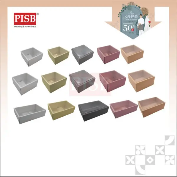 0373-75 Glitter PVC Box Souvenir Box Kotak Hantaran Transparent Kotak Mas Kahwin Kotak Kek Birthday Gift Box Wedding Box