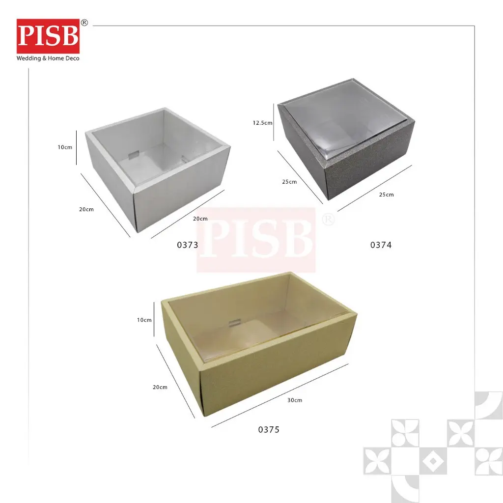 0373-75 Glitter PVC Box Souvenir Box Kotak Hantaran Transparent Kotak Mas Kahwin Kotak Kek Birthday Gift Box Wedding Box - Image 3