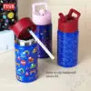 2414 410ML Kids Insulated Bottle With Straw Lid Travel Tumbler Water Bottle Botol Air Portable Mug Bottle