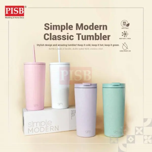 2415 590ML Dual Straw Classic Insulated Tumbler Water Bottle Travel Tumbler Thermos Botol Air Straw Mug