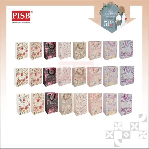 2119/20/21(10Pcs/Pkt) Botanic Paper Bag Shopping Bag Gift Bag Retail Bag Colour Kraft Paper Beg Wedding Birthday Bag