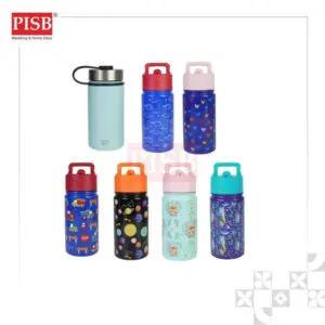 2414 410ML Kids Insulated Bottle With Straw Lid Travel Tumbler Water Bottle Botol Air Portable Mug Bottle