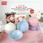 2409 (100Set) Bundle Deal Wheat Straw Noodle Bowl With Gift Box Doorgift Souvenir Mangkuk