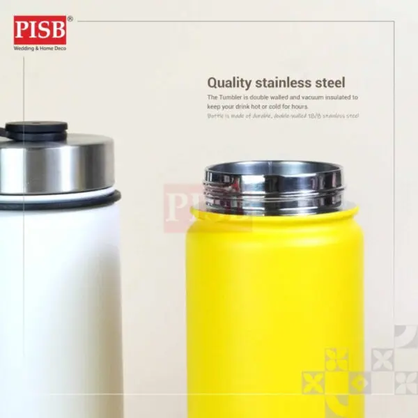 2418 530ML Double Lid Insulated Tumbler Water Bottle Travel Tumbler Thermos Botol Air Portable WaterBottle