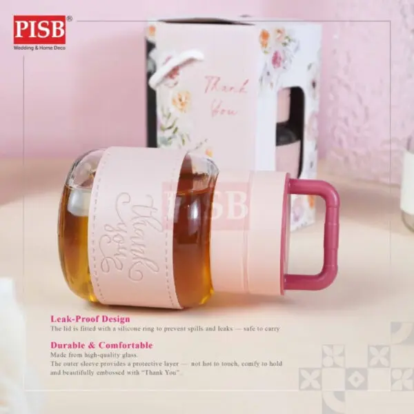 2147 (1Pcs) 300ML Mini Bottle Souvenir With Floral Printed Handle Box Doorgift Mini Botol Cawan Air Bekas Kaca Serbaguna - Image 6