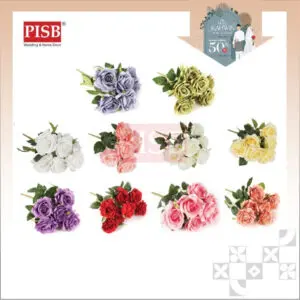 2232 41CM Korean Rose Bush Artificial Flower Bunga Hiasan Viral Bunga Dulang Hantaran Perkahwinan Hand Bouquet