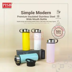 2418 530ML Double Lid Insulated Tumbler Water Bottle Travel Tumbler Thermos Botol Air Portable WaterBottle
