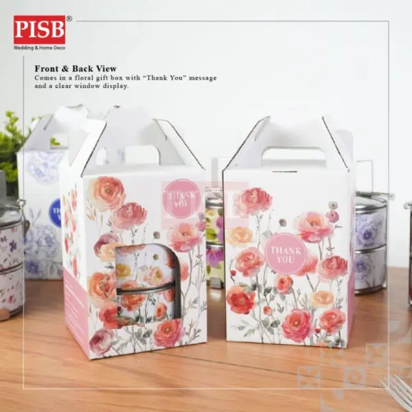 2151 Luxury Stainless Steel 2-Tiers Tiffin Lunch Box Container Doorgift Souvenir Mangkuk Tingkat Bekas Makanan Serbaguna - Image 8