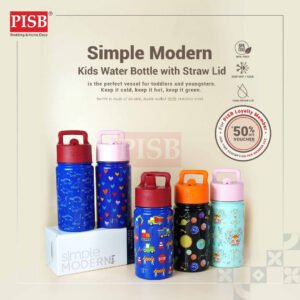 2414 410ML Kids Insulated Bottle With Straw Lid Travel Tumbler Water Bottle Botol Air Portable Mug Bottle