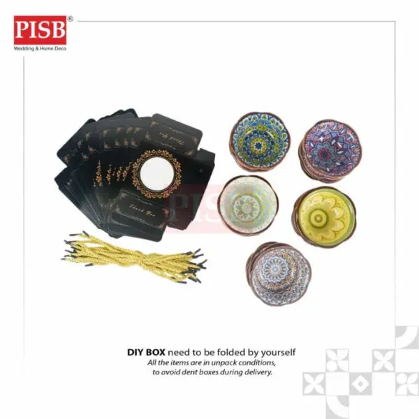 2144(20Pcs/Box)Turkish Bohemia Design Ceramic Bowl With Handle Box Set Wedding Doorgift Mangkuk Seramik (Random Design) - Image 3