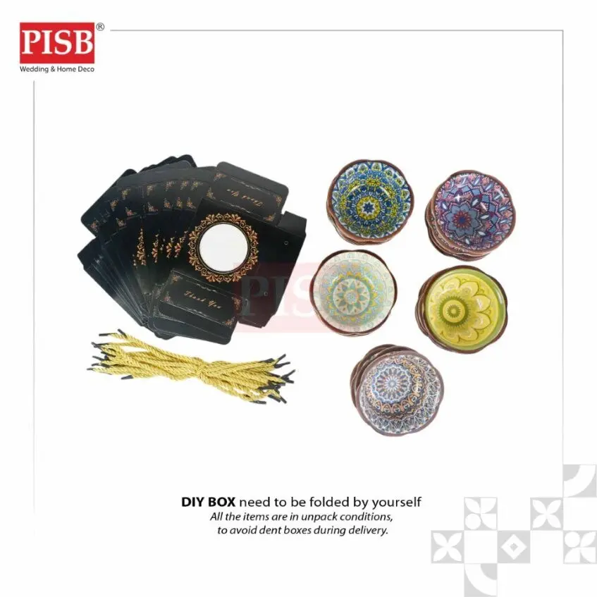 2144(20Pcs/Box)Turkish Bohemia Design Ceramic Bowl With Handle Box Set Wedding Doorgift Mangkuk Seramik (Random Design) - Image 3